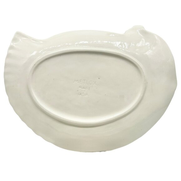 Metlox Serving Platter 15 x 11 Chicken Themed White Ceramic Made in USA - Picture 3 of 6